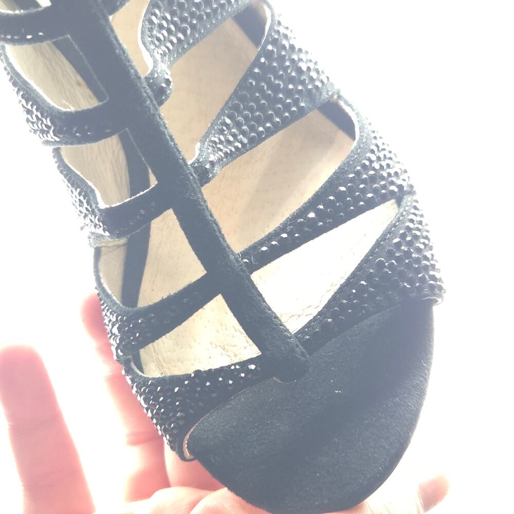 MICHAEL KORS Women's Caged Sparkle Heels Black Tan Zip Up Stiletto Size 6 - Picture 12 of 12